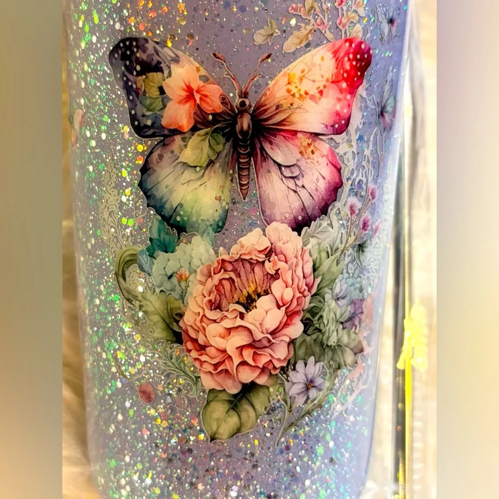 34 oz Handmade epoxied/glittered Tumbler-NEW
